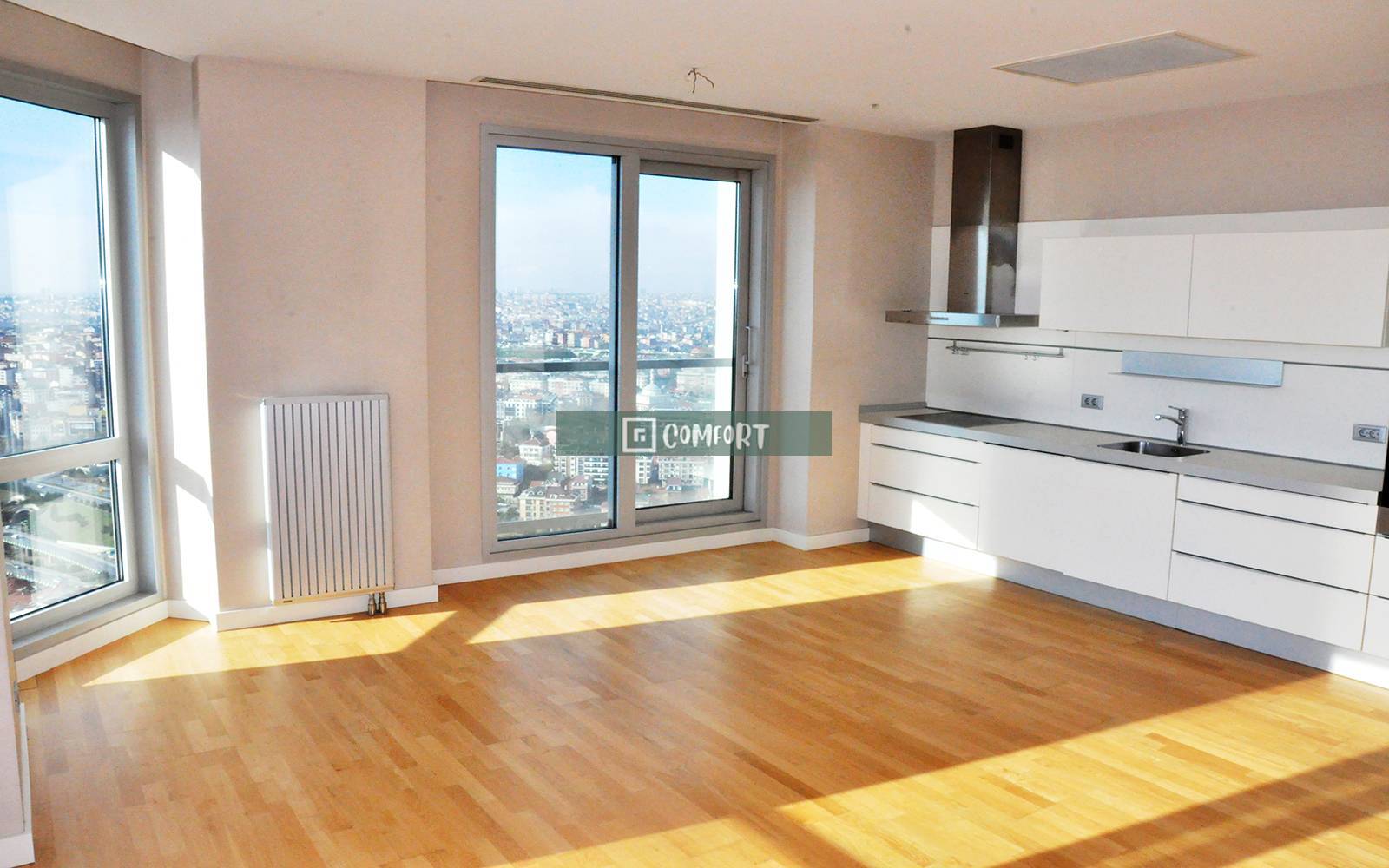 2 + 1 Corner Apartment For Sale with Bosphorus View