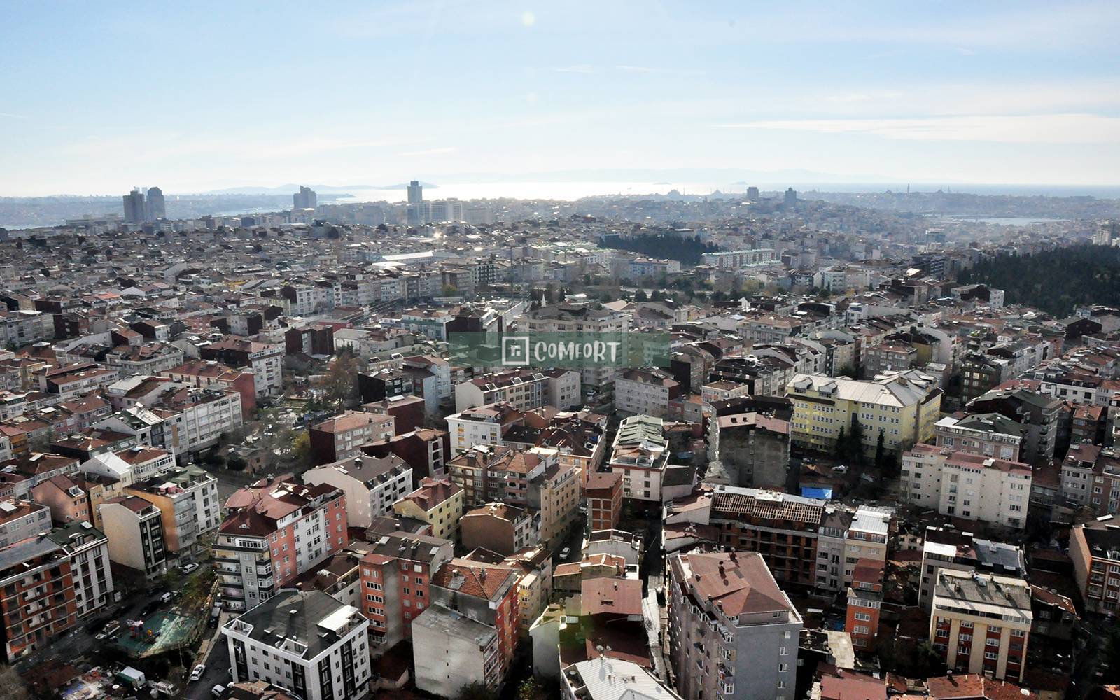 2 + 1 Corner Apartment For Sale with Bosphorus View
