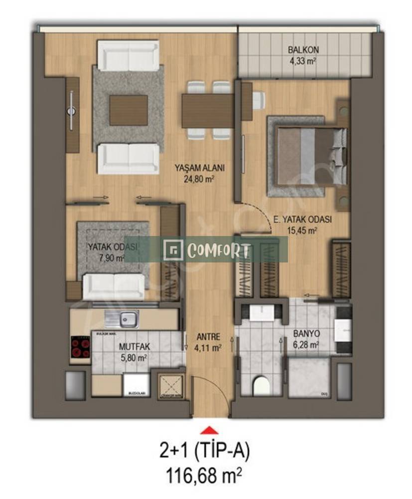 Skyland İstanbul Luxury Design 2+1 Yüksek Kat Full Eşyalı Kiralık