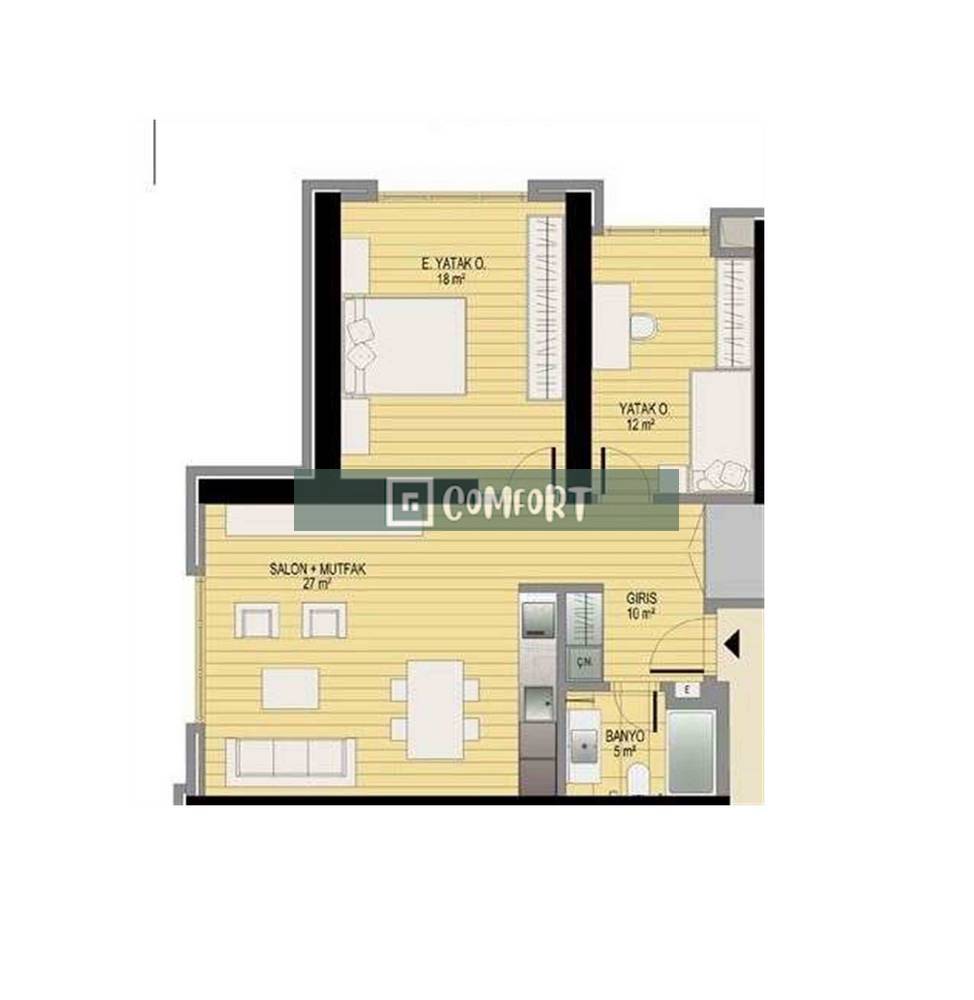 2 + 1 Flat For Sale