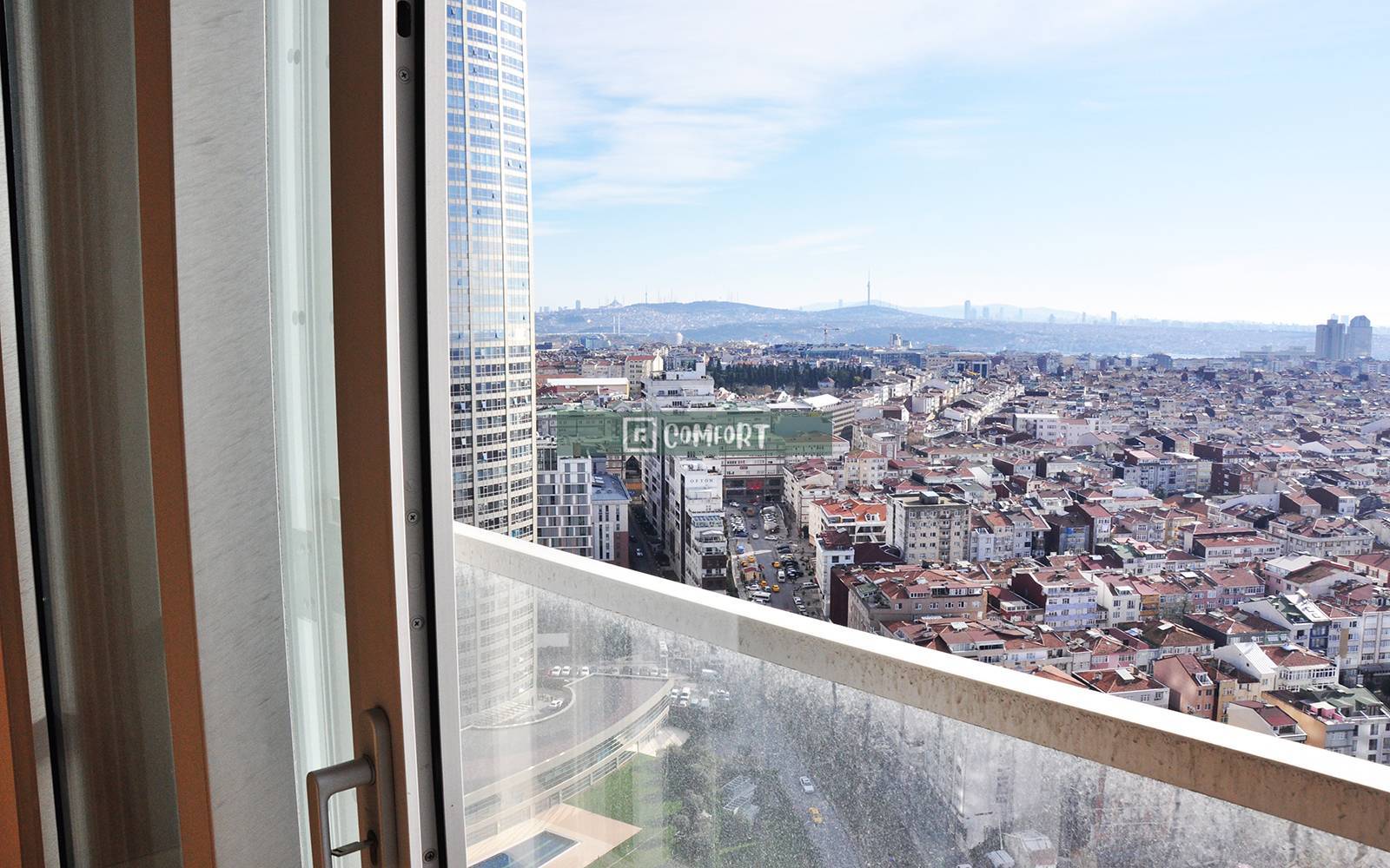 2 + 1 Corner Apartment For Sale with Bosphorus View