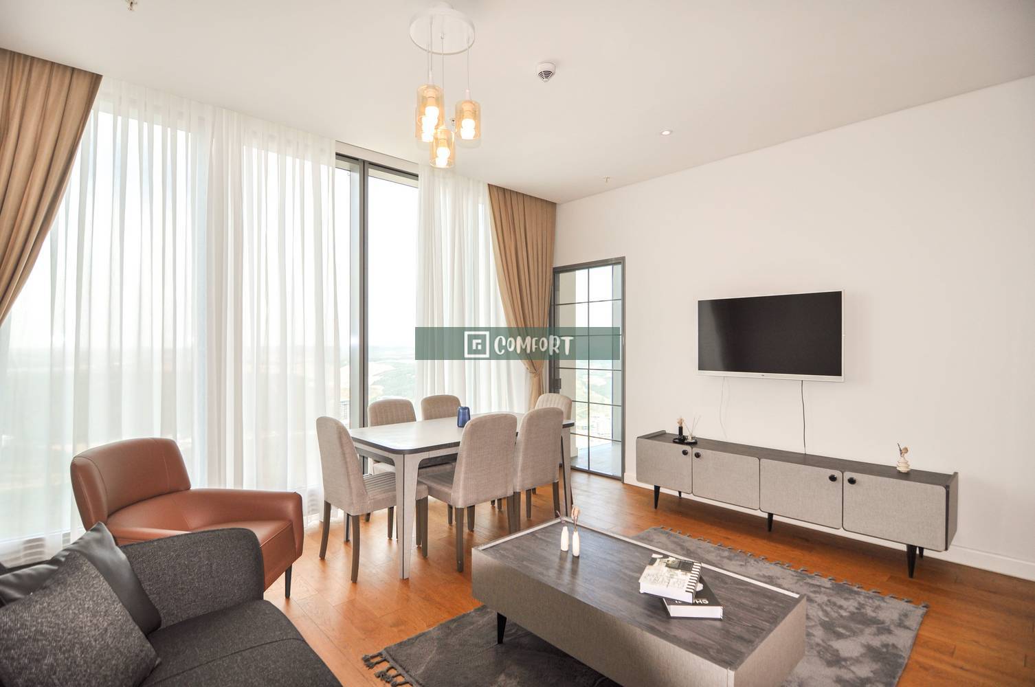 Skyland Istanbul Luxury Design 2+1 High Floor Fully Furnished Rental